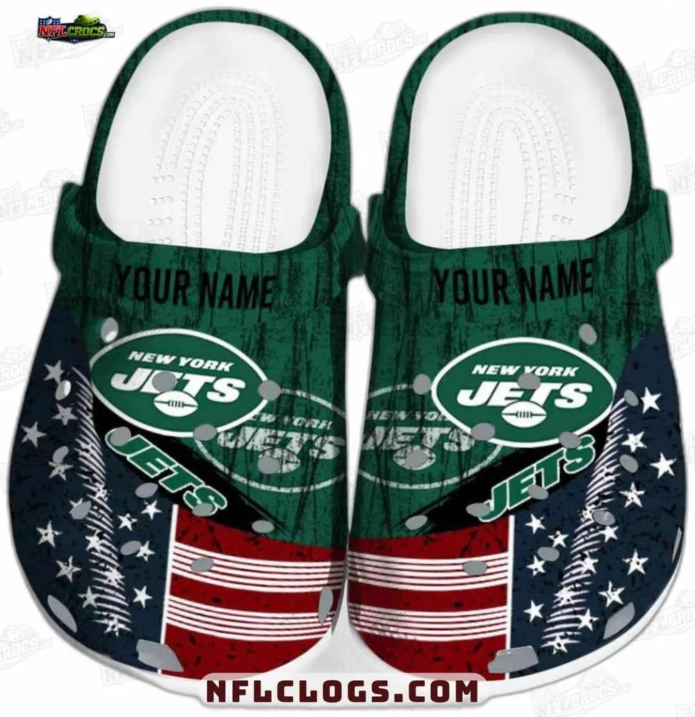New York Jets USA Flag Crocs – Personalized Patriotic Fan Clogs New York Jets USA Flag Crocs – Personalized Patriotic Fan Clogs