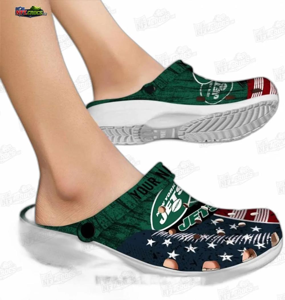 New York Jets USA Flag Crocs – Personalized Patriotic Fan Clogs New York Jets USA Flag Crocs – Personalized Patriotic Fan Clogs