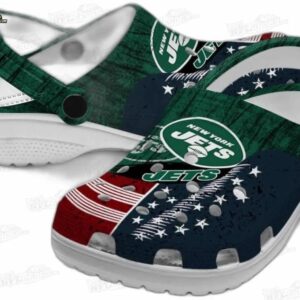 New York Jets NFL Crocs Clogs - USA Flag Mix Fan Footwear 2