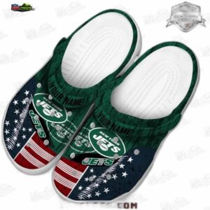 New York Jets NFL Crocs Clogs - USA Flag Mix Fan Footwear 3