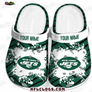 New York Jets NFL Crocs Clogs - Zigzag Stripe Fan Footwear