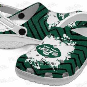 New York Jets NFL Crocs Clogs - Zigzag Stripe Fan Footwear 2