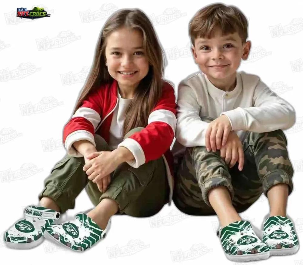 New York Jets Zigzag Splatter Crocs – Custom Green Fan Clogs New York Jets Zigzag Splatter Crocs – Custom Green Fan Clogs