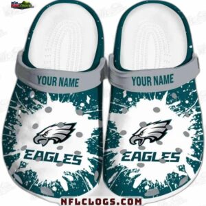 Philadelphia Eagles NFL Crocs Clogs - White Splash Burst Fan Footwear