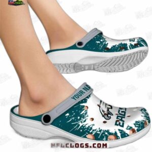 Philadelphia Eagles NFL Crocs Clogs - White Splash Burst Fan Footwear 1