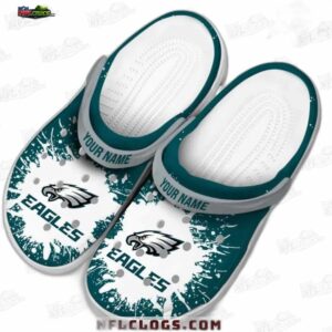 Philadelphia Eagles NFL Crocs Clogs - White Splash Burst Fan Footwear 2