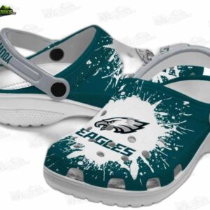 Philadelphia Eagles NFL Crocs Clogs - White Splash Burst Fan Footwear 3