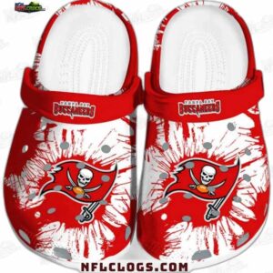 Tampa Bay Buccaneers NFL Crocs Clogs - White and Red Splash Style Fan Footwear