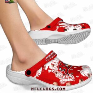 Tampa Bay Buccaneers NFL Crocs Clogs - White and Red Splash Style Fan Footwear 1