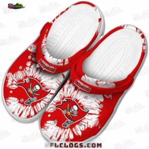Tampa Bay Buccaneers NFL Crocs Clogs - White and Red Splash Style Fan Footwear 2