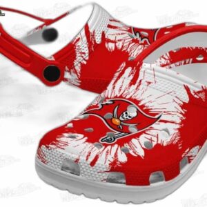 Tampa Bay Buccaneers NFL Crocs Clogs - White and Red Splash Style Fan Footwear 3