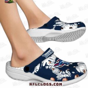 Tennessee Titans NFL Crocs Clogs - White and Navy Burst Logo Fan Footwear 2