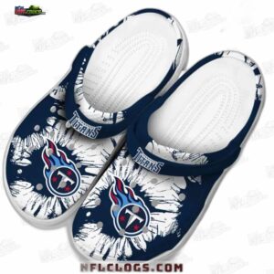 Tennessee Titans NFL Crocs Clogs - White and Navy Burst Logo Fan Footwear 3