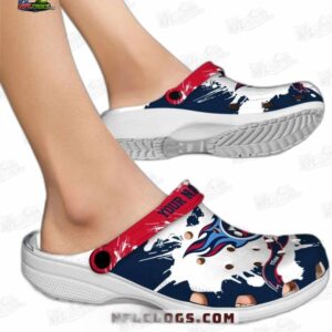 Tennessee Titans NFL Crocs Clogs - White and Navy Paint Splash Fan Footwear 1