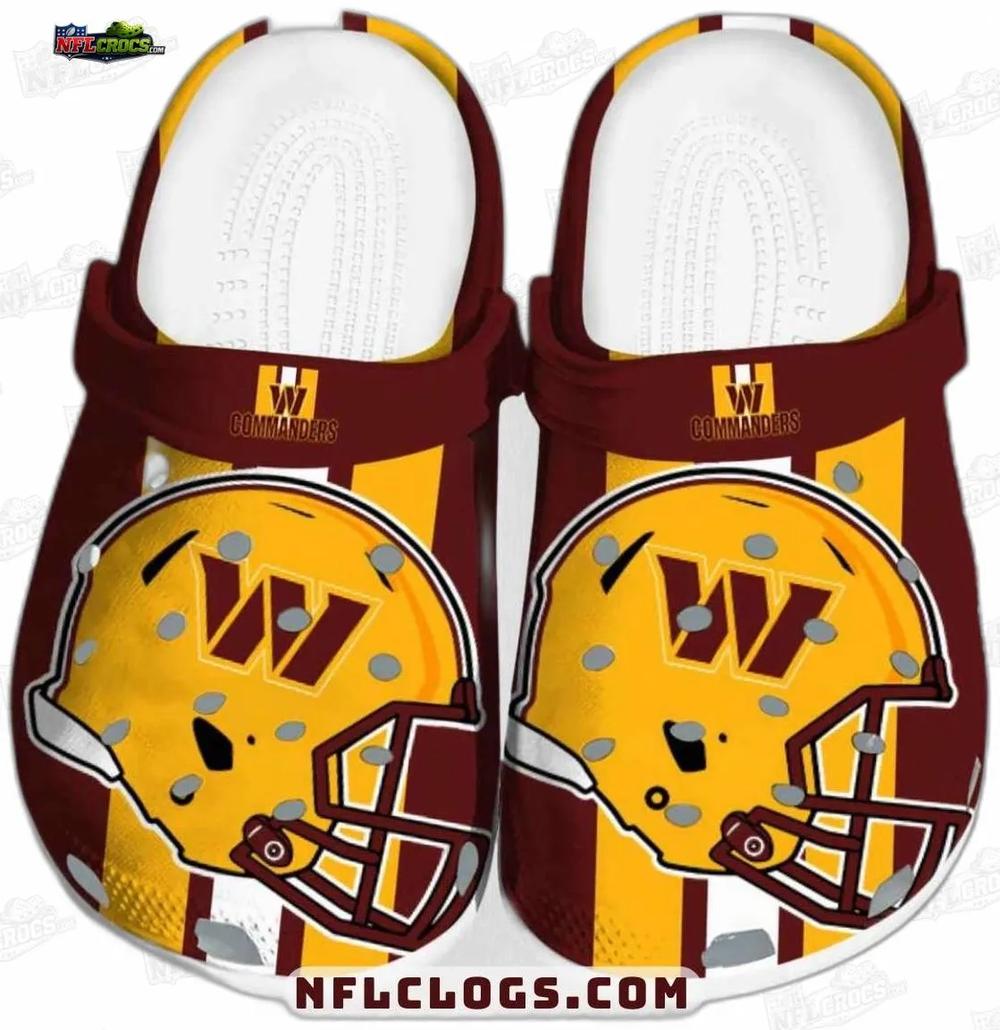 Washington Commanders Yellow Helmet Crocs – Burgundy Gold Football Clogs Washington Commanders Yellow Helmet Crocs – Burgundy Gold Football Clogs