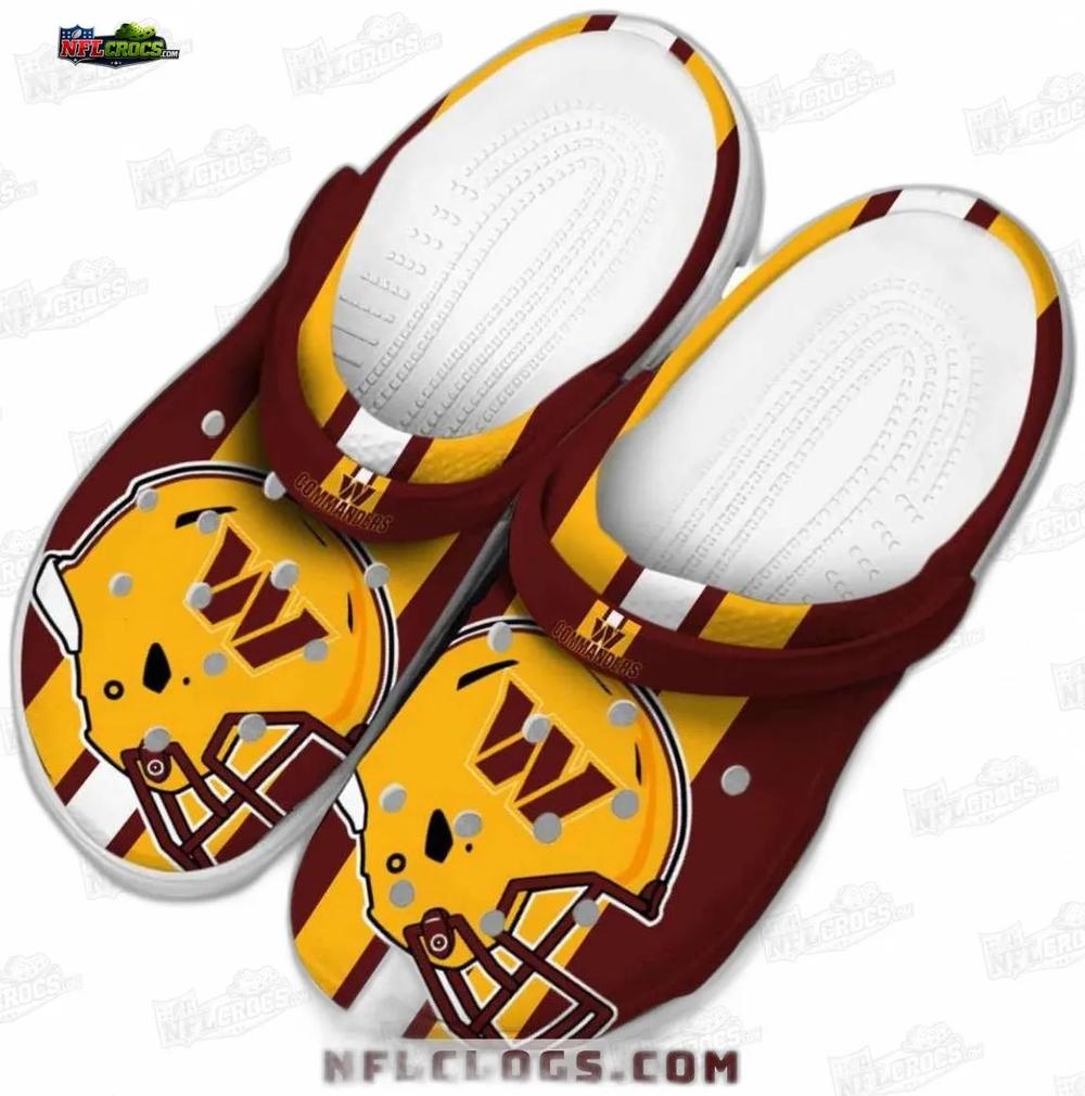 Washington Commanders Yellow Helmet Crocs – Burgundy Gold Football Clogs Washington Commanders Yellow Helmet Crocs – Burgundy Gold Football Clogs
